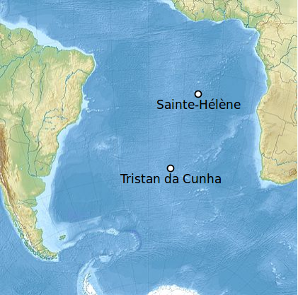 Localisation de Tristan da Cunha
